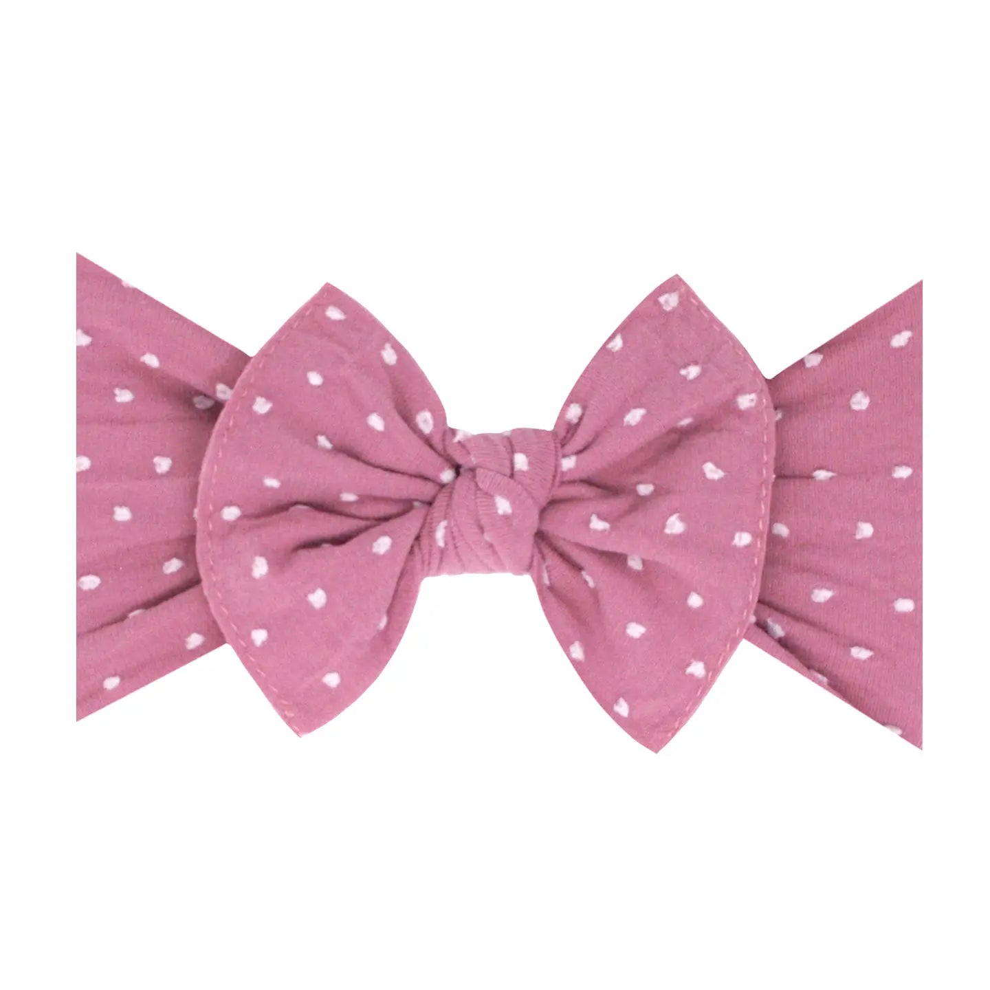 Mauve and White Dot Knot Headband