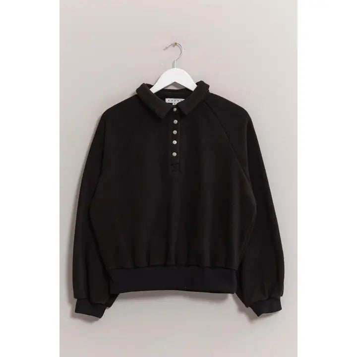 Black Fleece Half-Placket Top