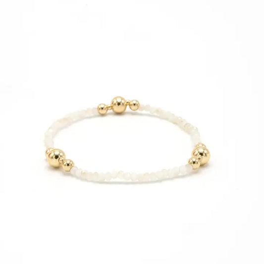 The Nantucket Shimmer Winter White 14k Gold-filled Beaded Bracelet