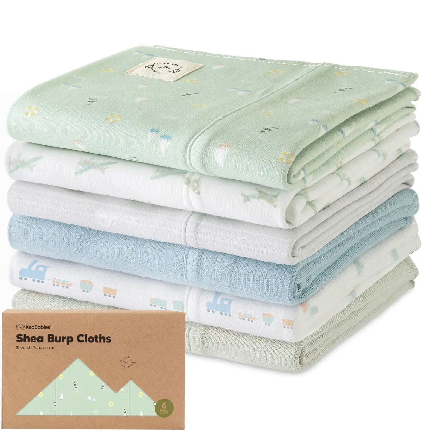6-Pack Vessels Shea Burp Cloths