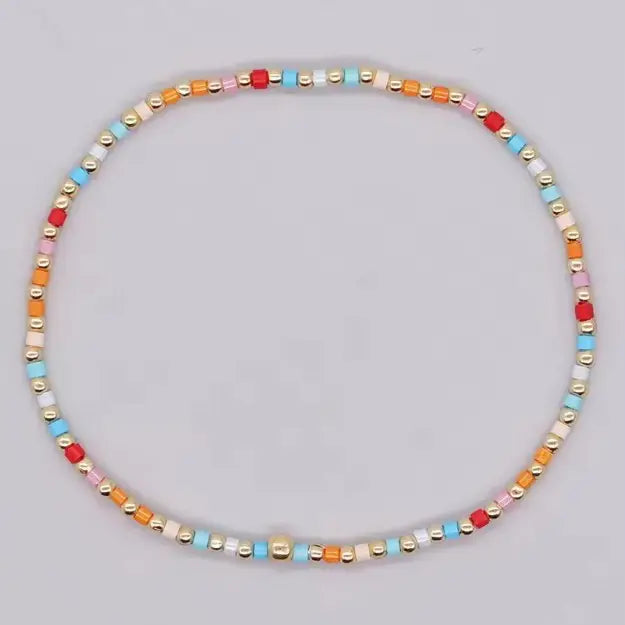 Multi Boho Ball Beaded Bracelet