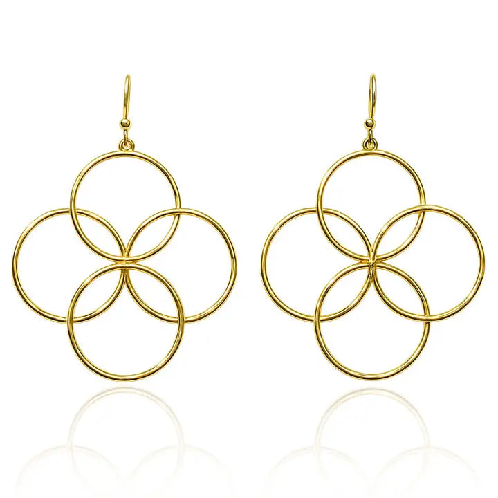 Gold Circles Geometric 1" Earrings