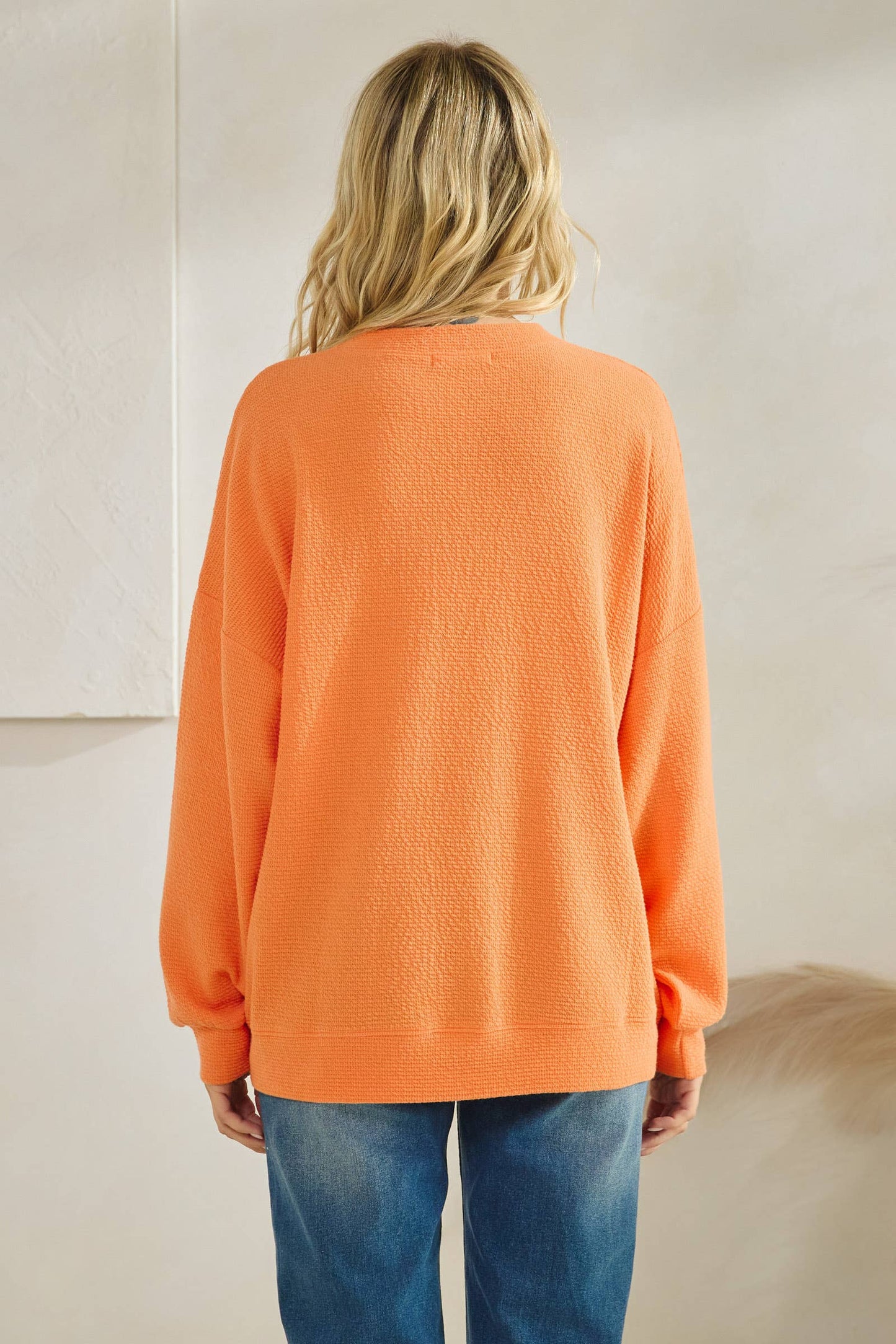 Orange Tennessee Cloudy Knit Top