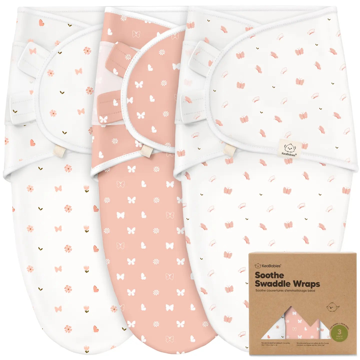 3-Pack Butterfly Baby Swaddle