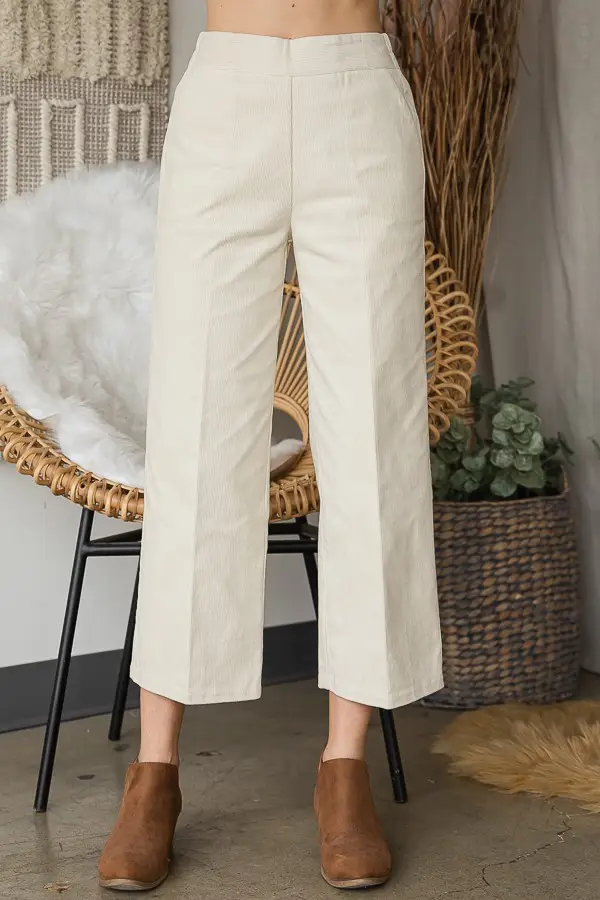 Corduroy Crop Wide Leg Pants