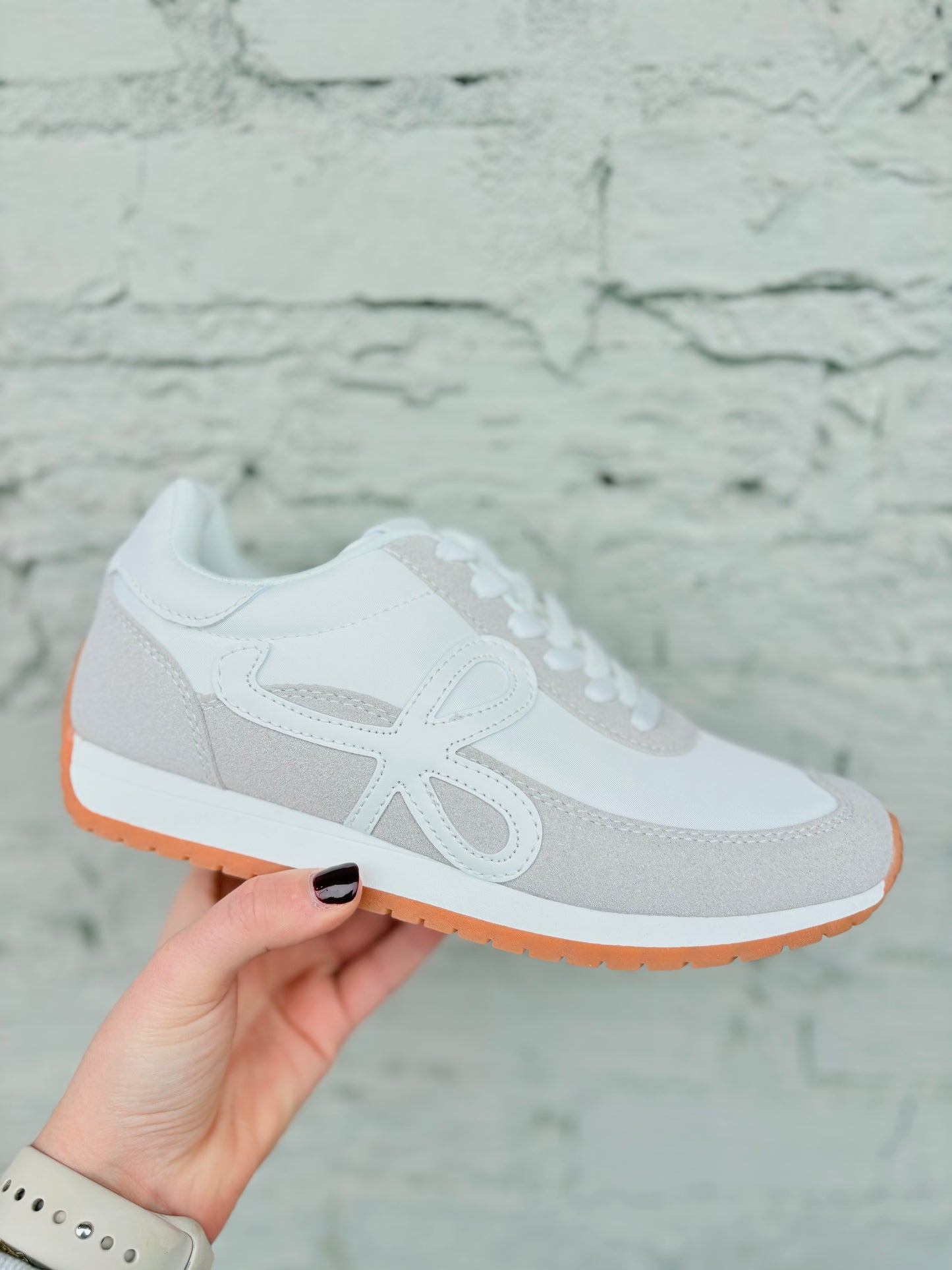 Cream and Gray Sneaker