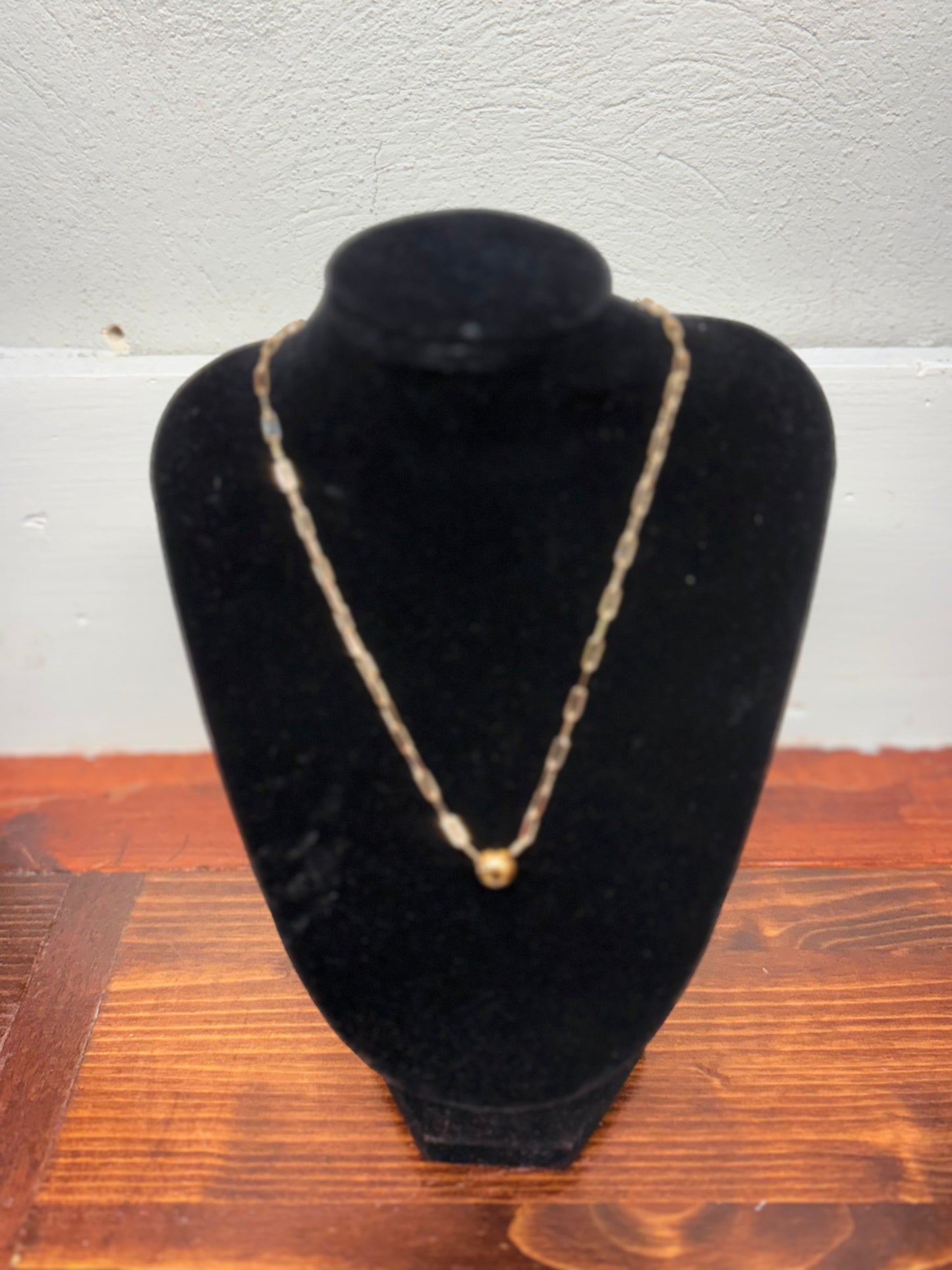 Golden Dainty Bead Necklace