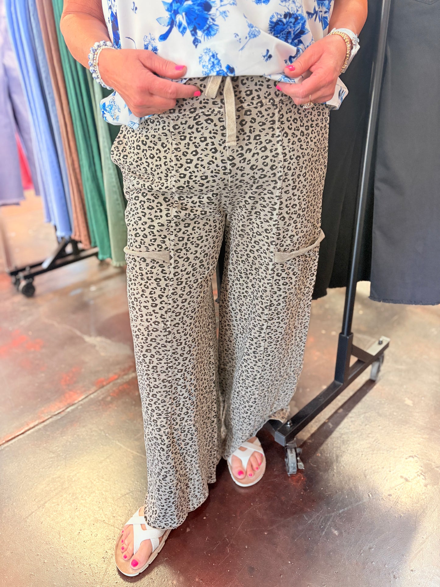 Plus Animal Print Pants