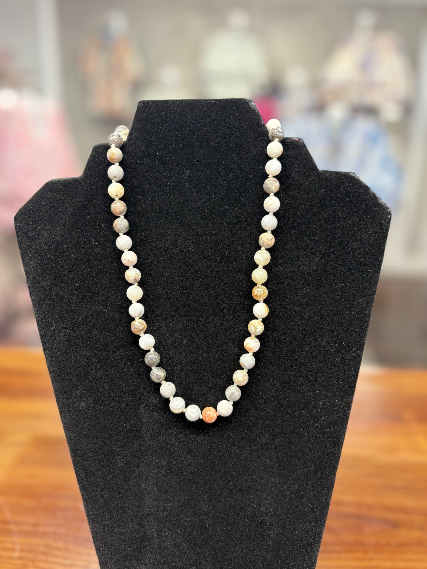 Desert Marble Sand Beaded Necklace