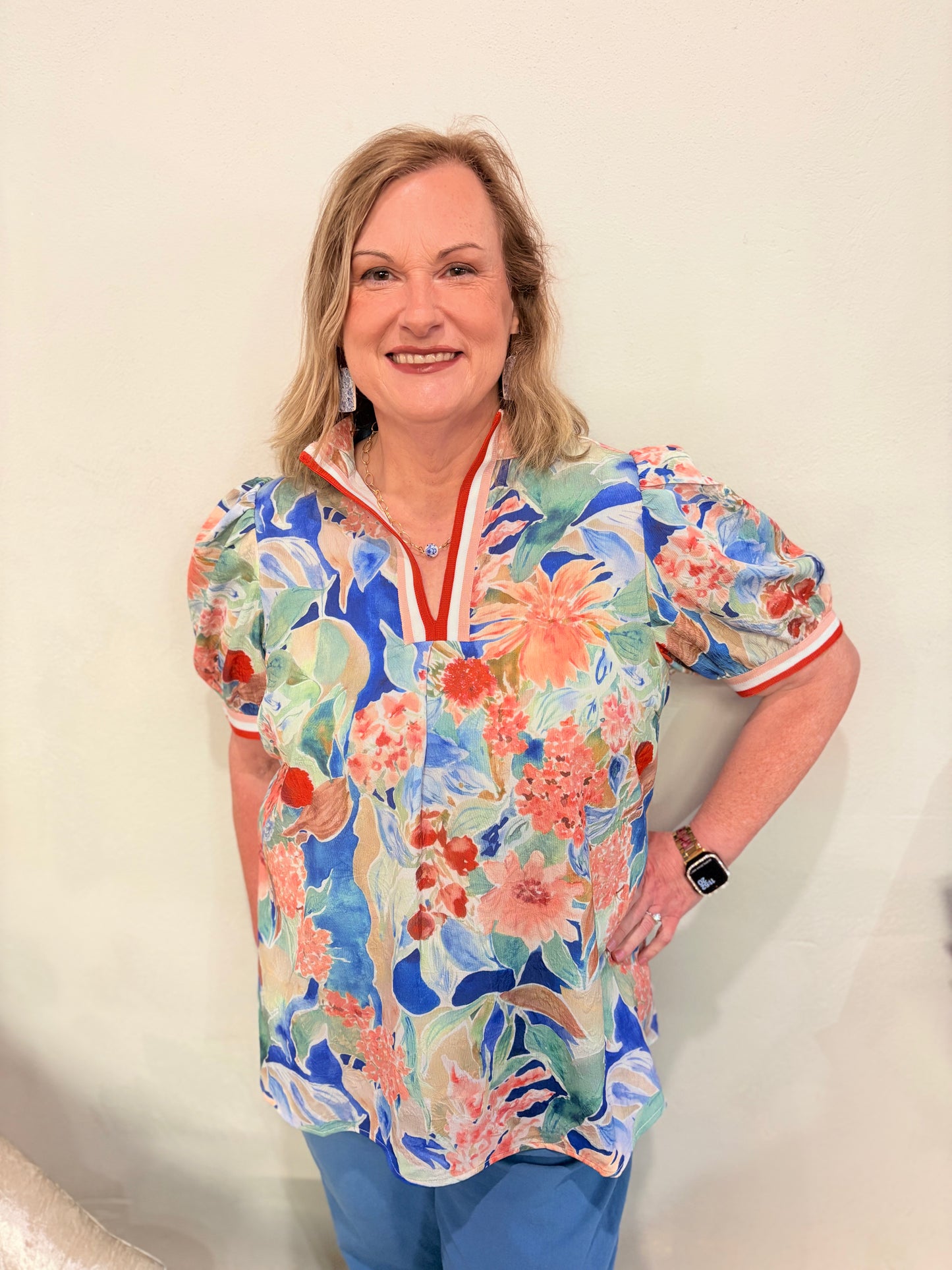 Plus Blue Mix Blouse