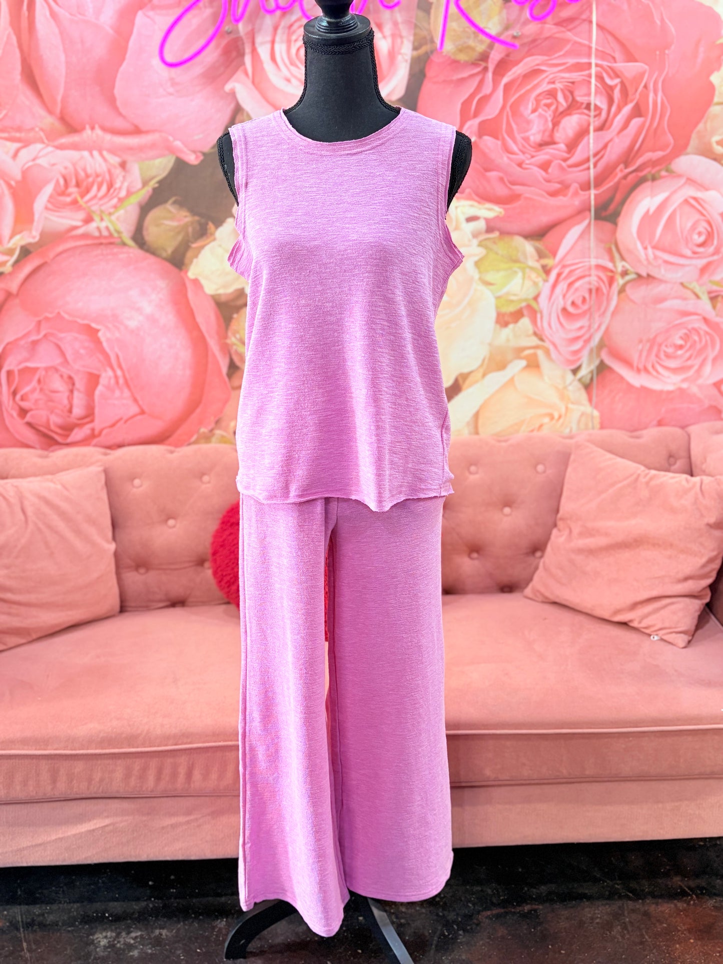 Mauve Sleeveless Set