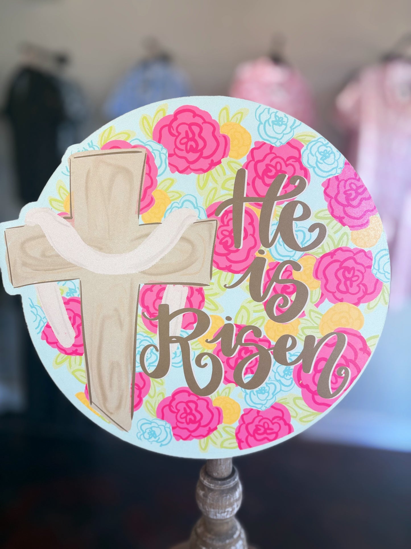 He is Risen Cross Topper