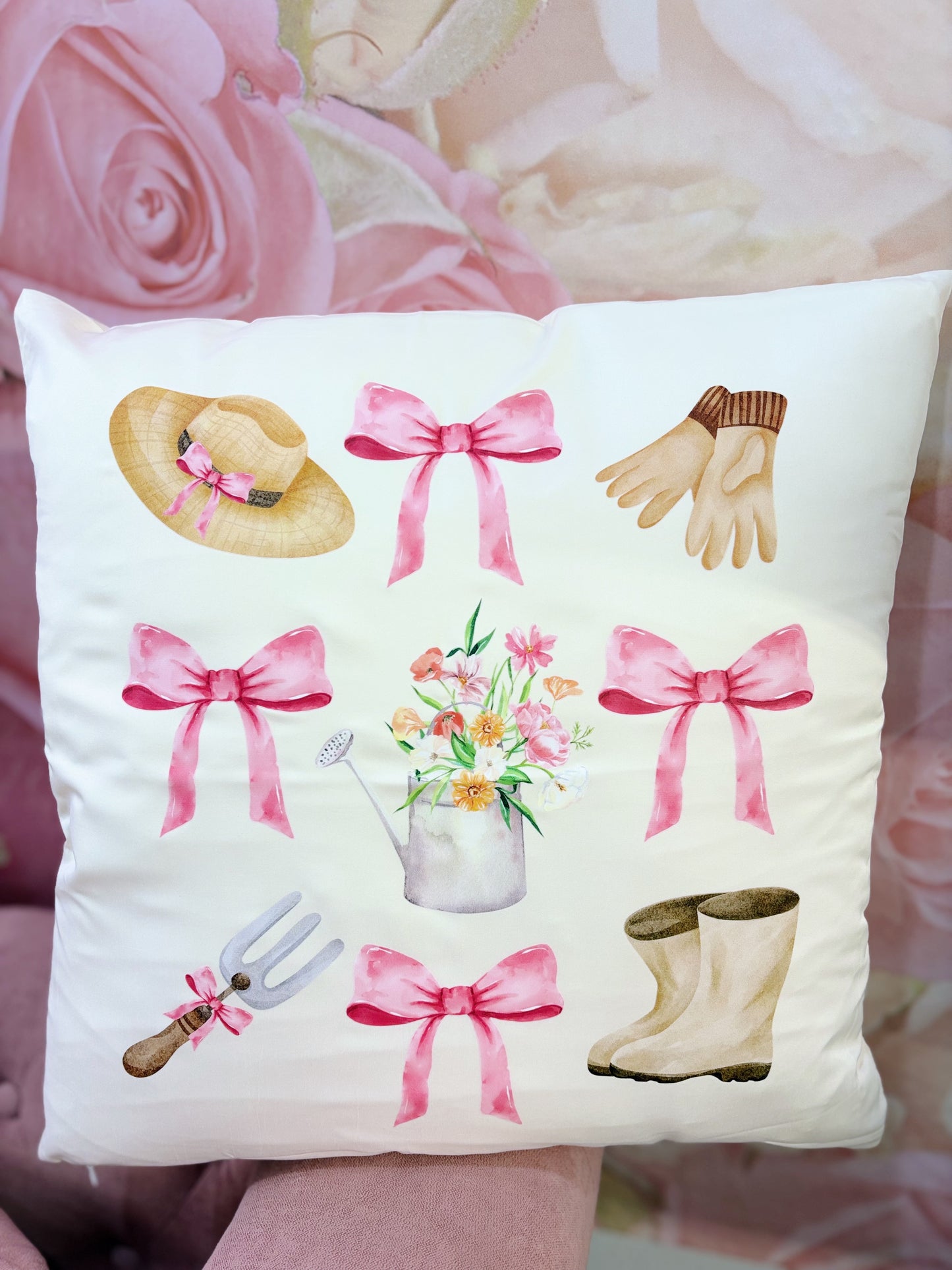 Bows and Garden Pillow