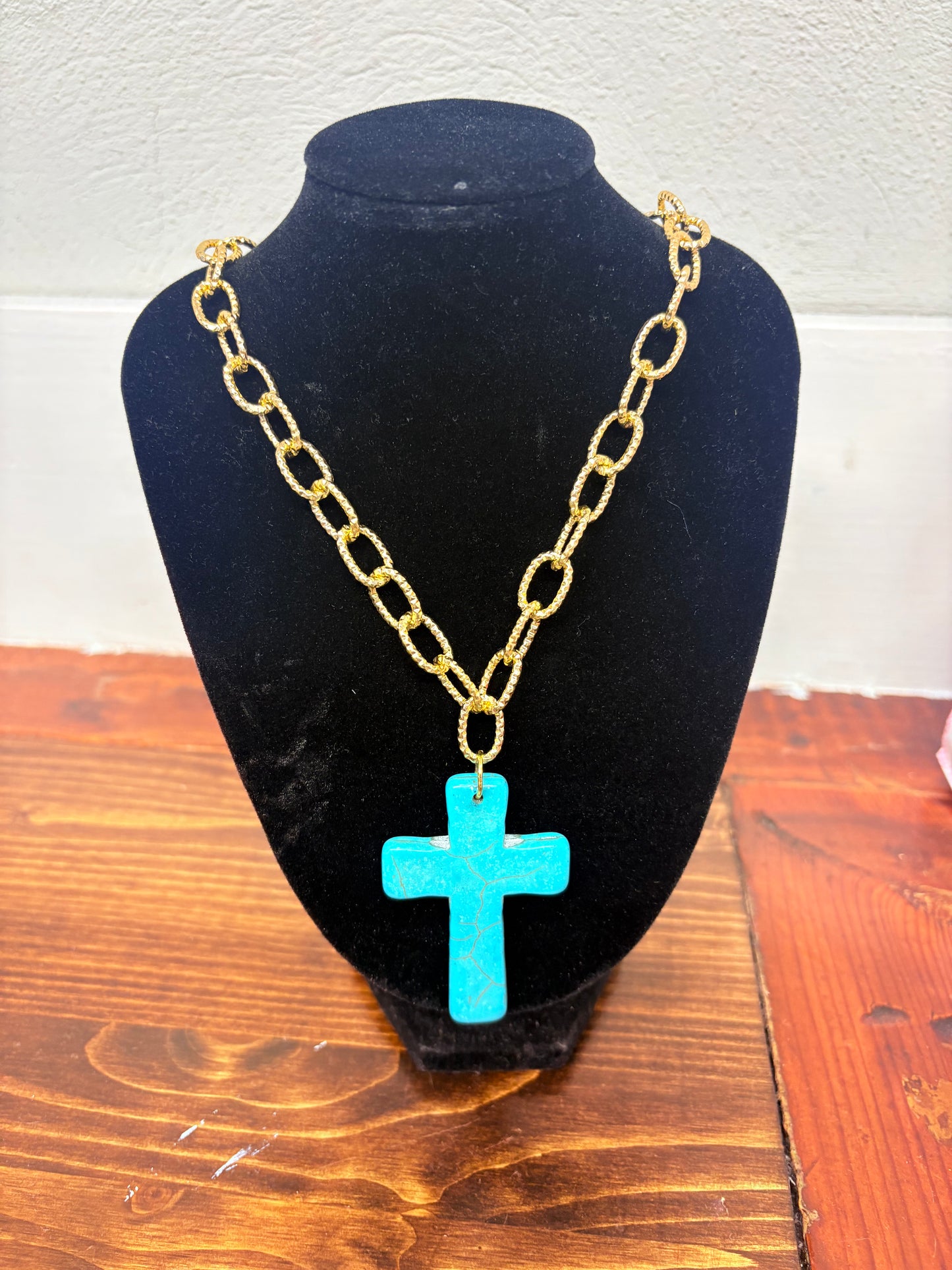 Gold Chain & Cross Necklace