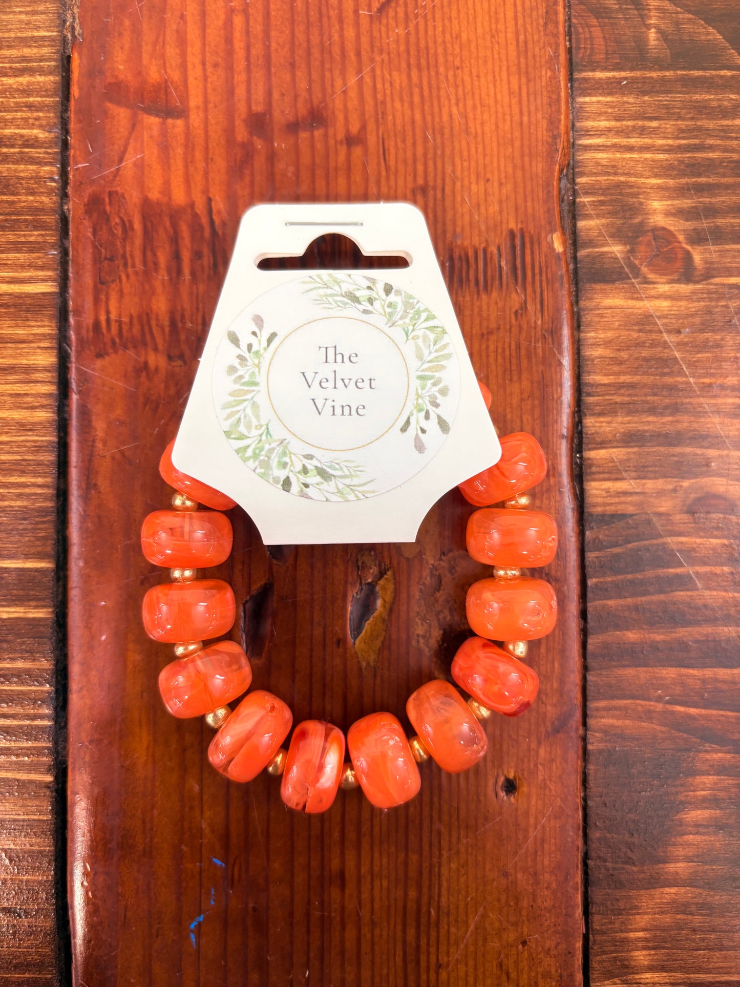 Orange Beaded Bracelet