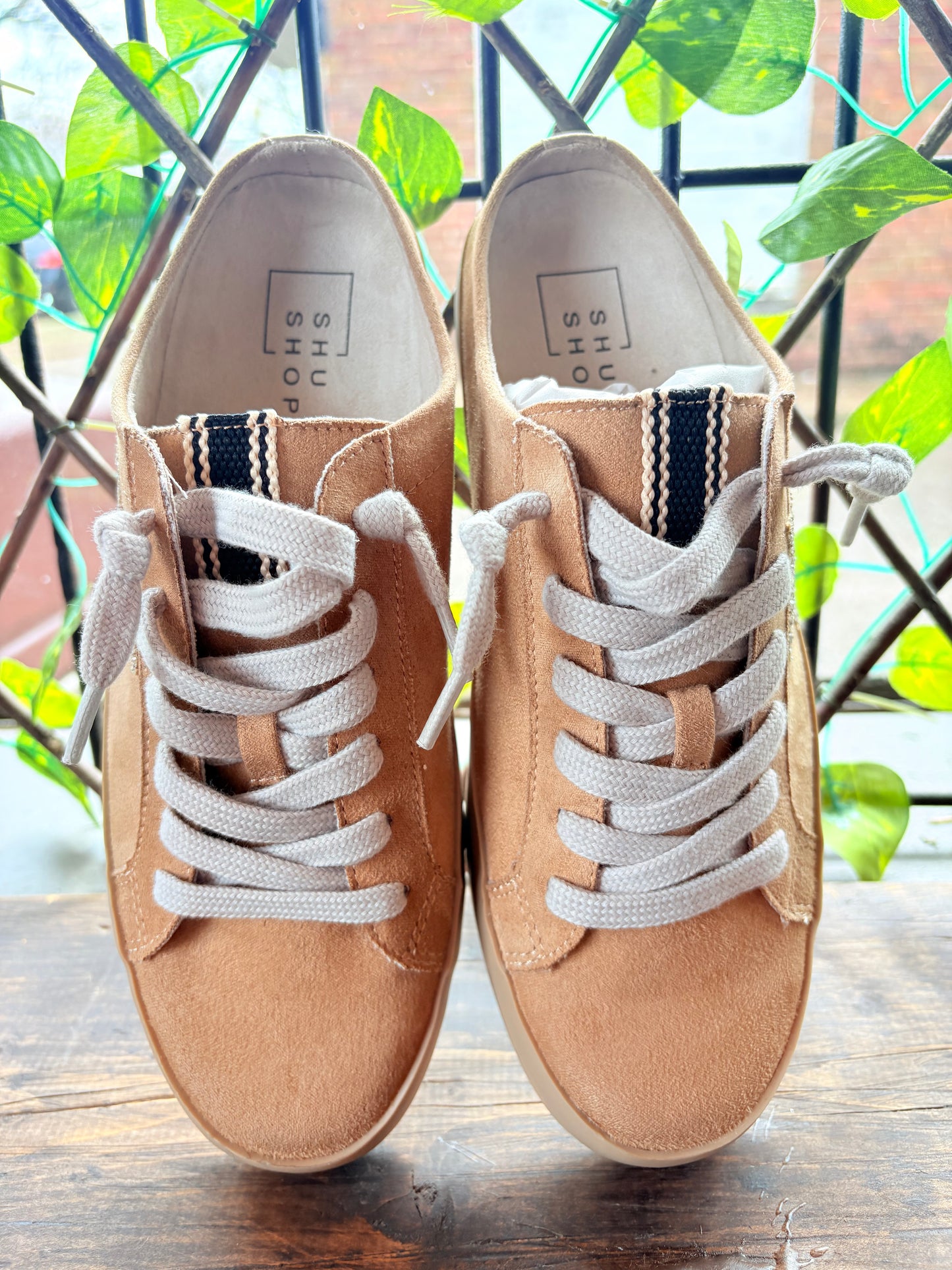 Shu Shop Polka Suede Beige Star Sneakers