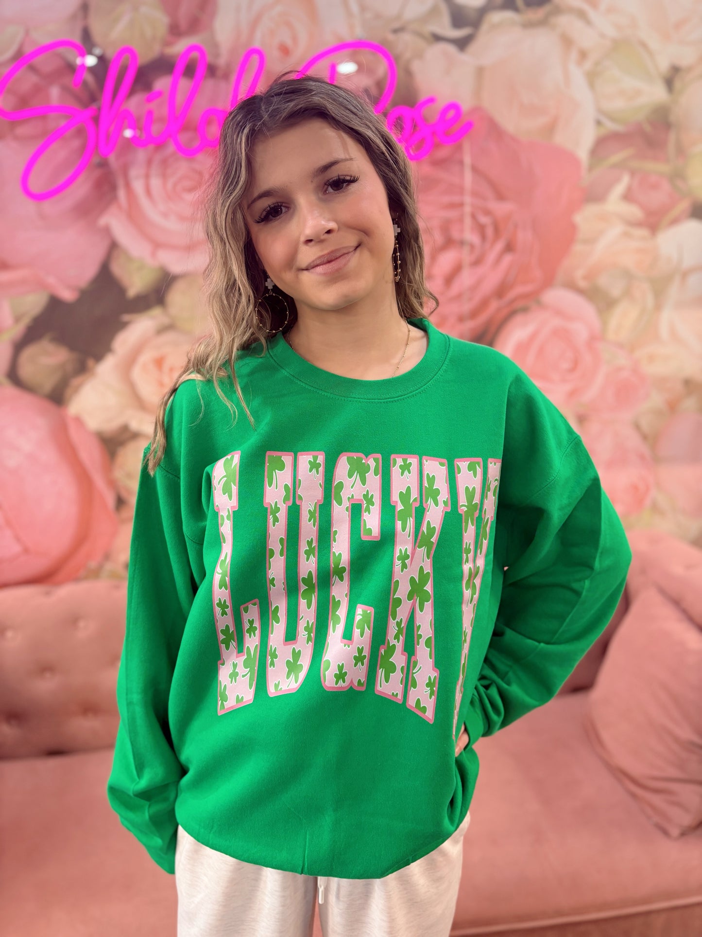 Green Lucky Clover Sweatshirt