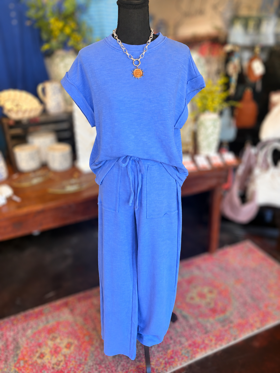 Cornflower Blue Short Sleeve Set