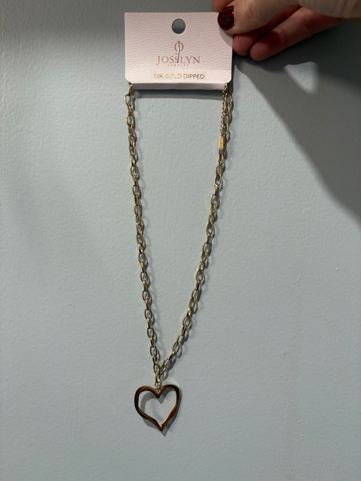 18K Stainless Steel Gold Heart Chain Necklace