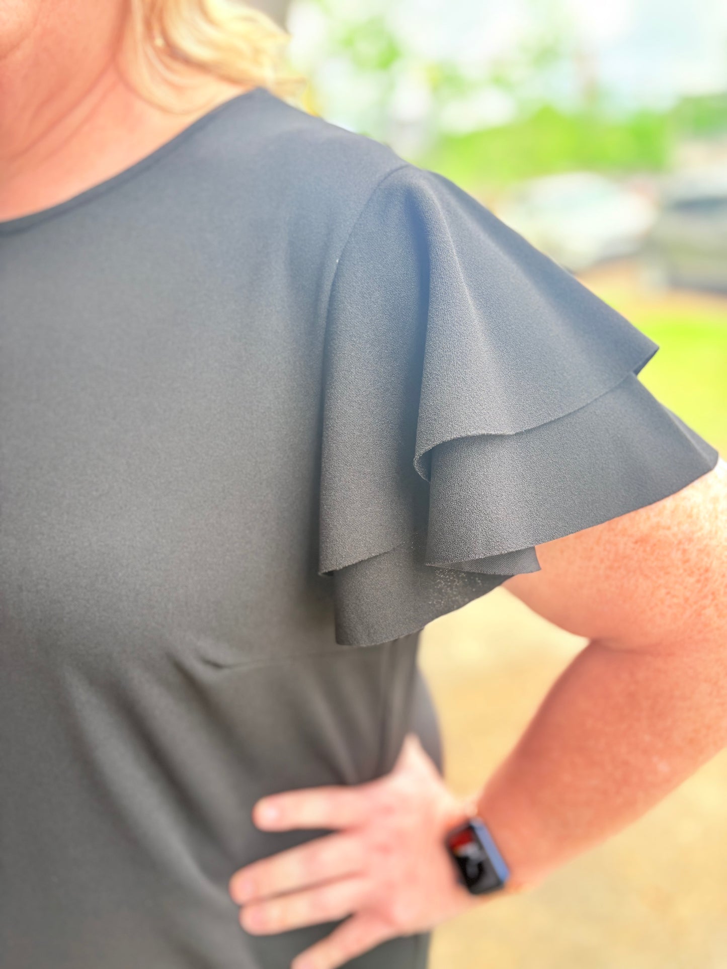 Plus Black Ruffle Dress