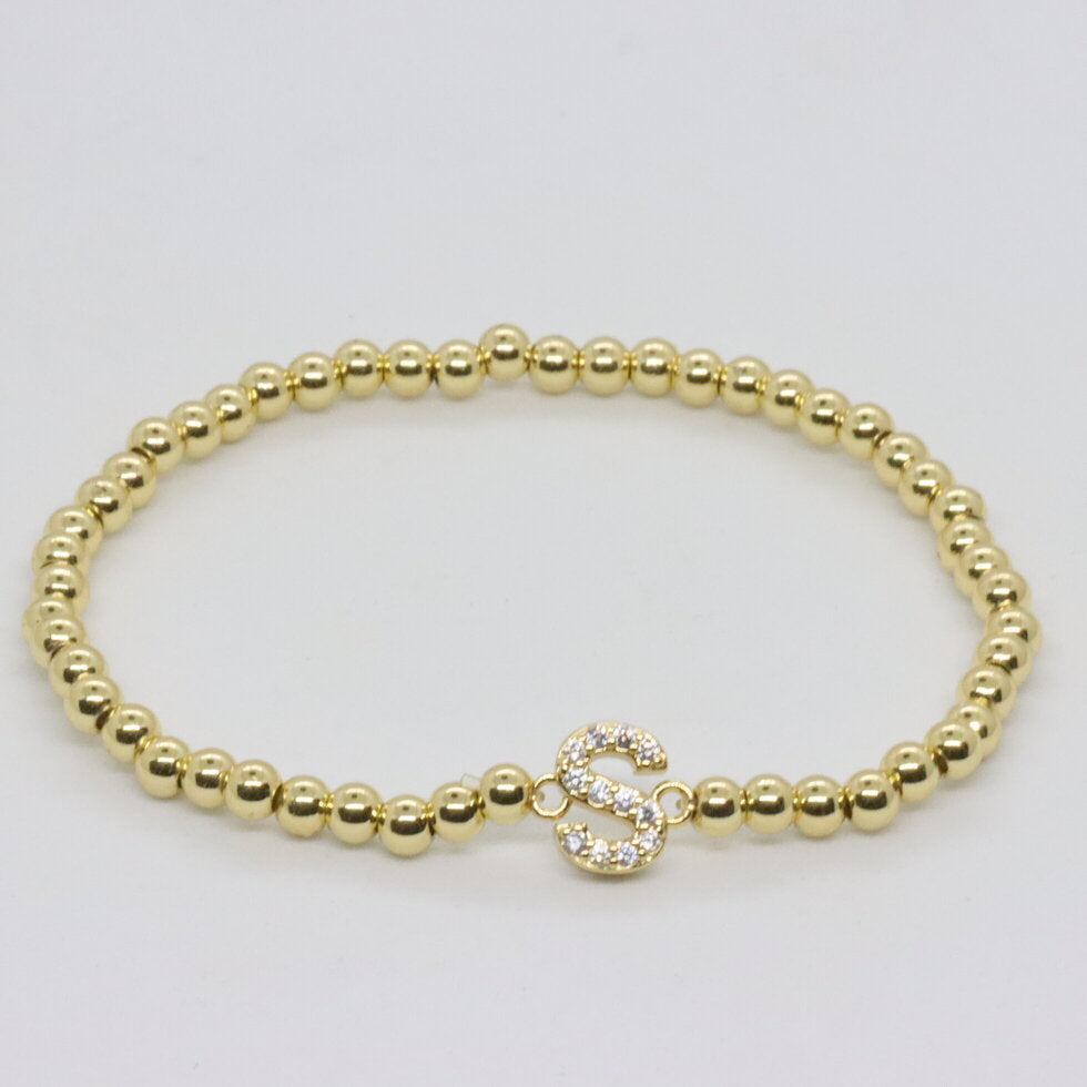 Rhinestone Initial Bracelet