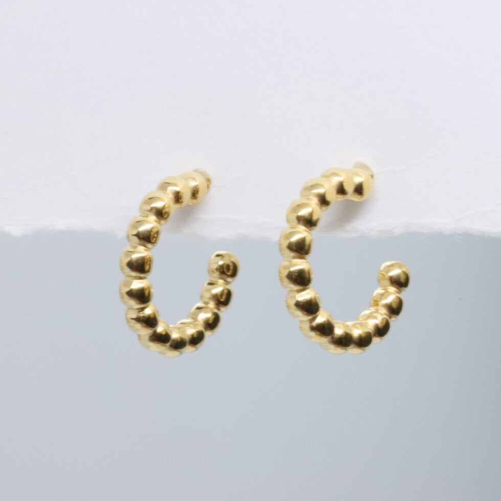 Small Gold Hoop with Gold Balls
