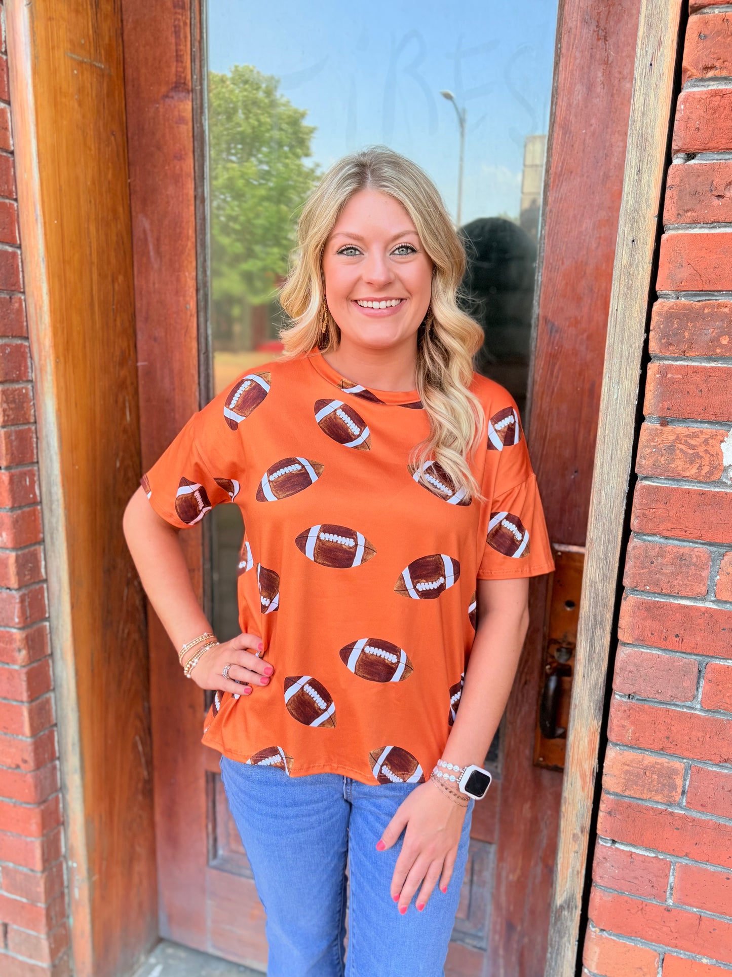 Orange Football Top