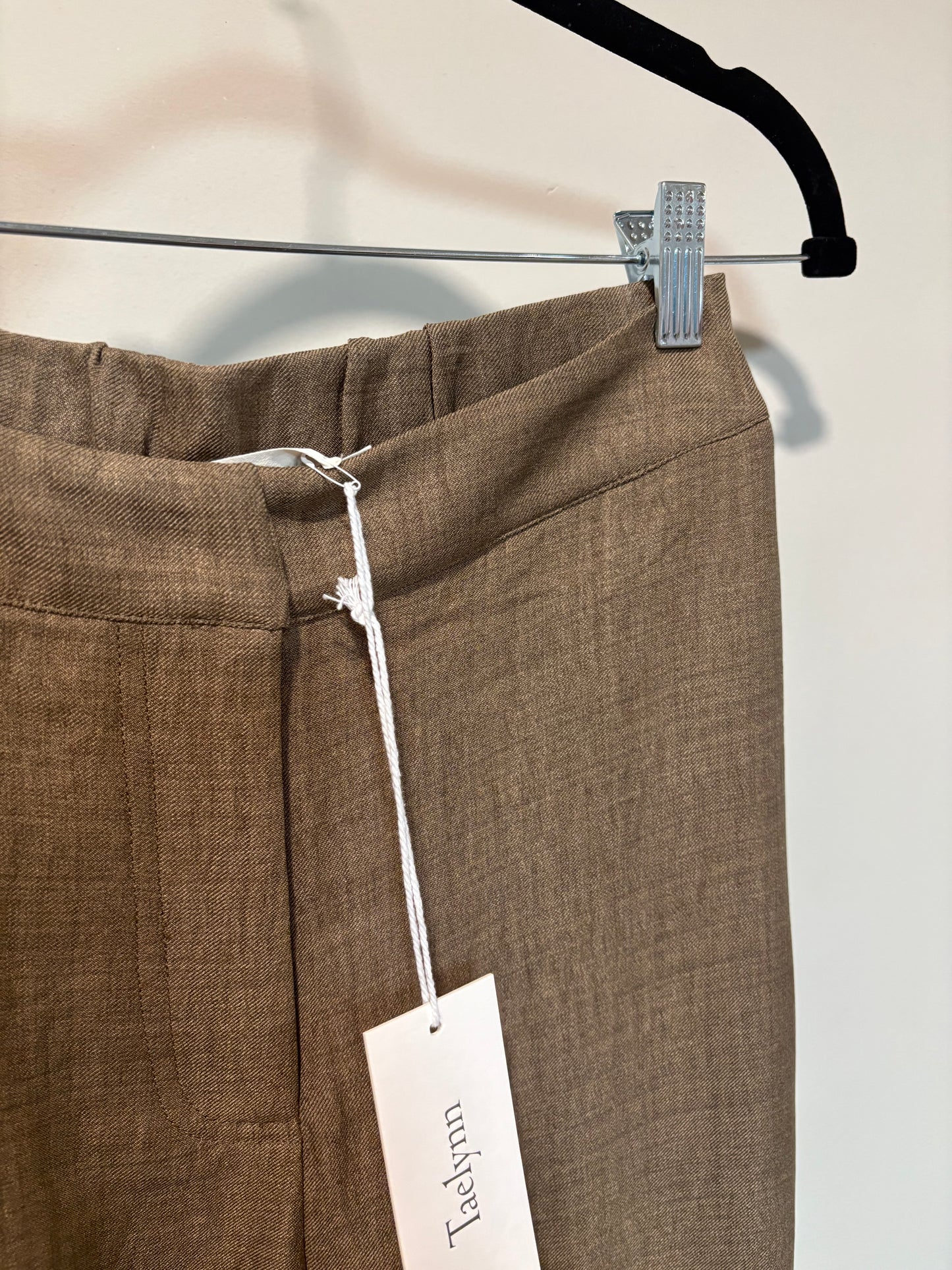 Olive Long Wide Leg Pants with Back Banding