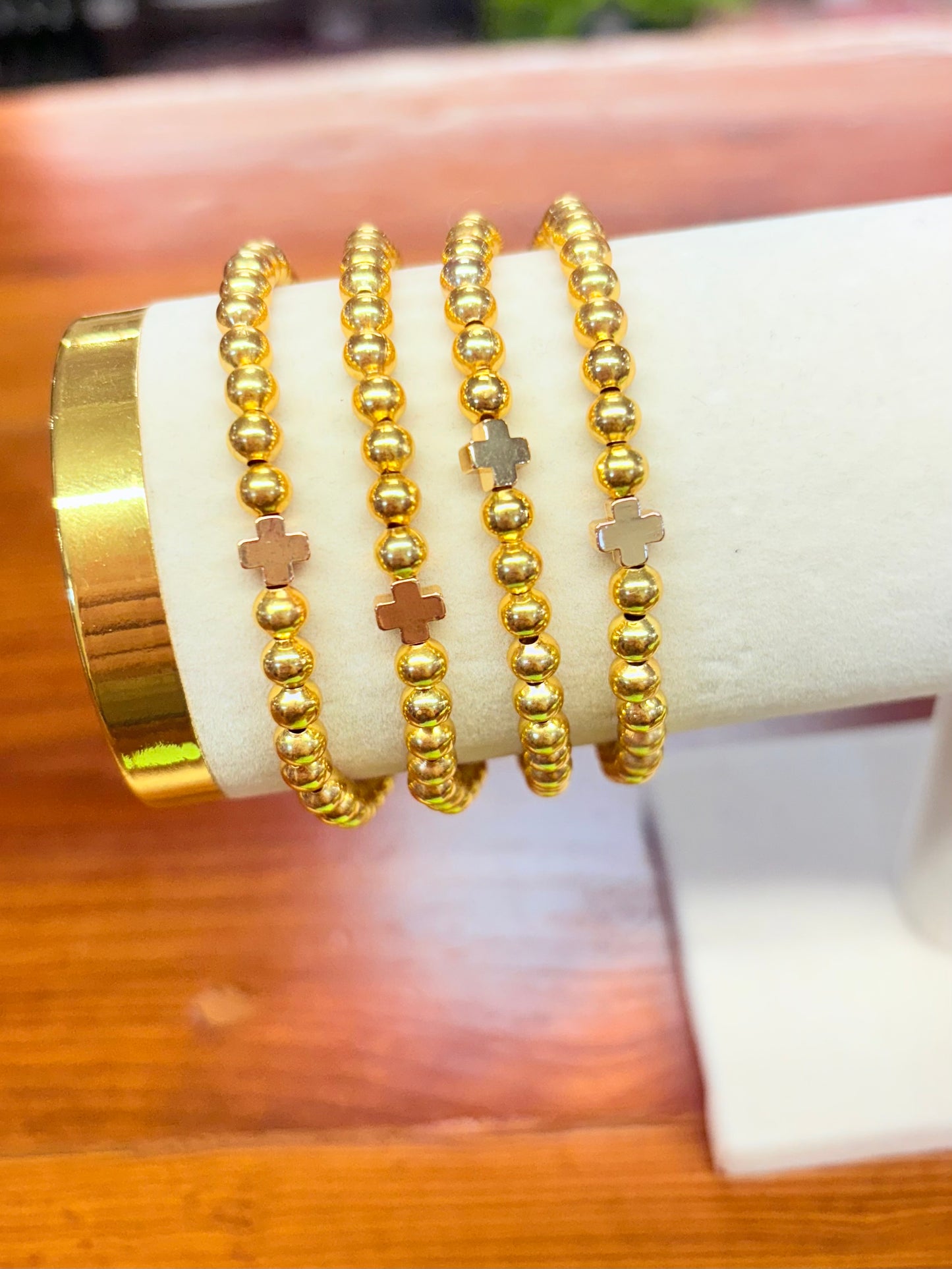 Stacy Gold Beaded Bracelet