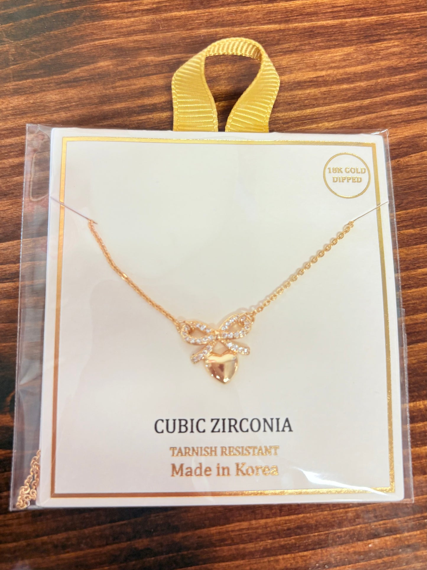 Heart and Bow Necklace