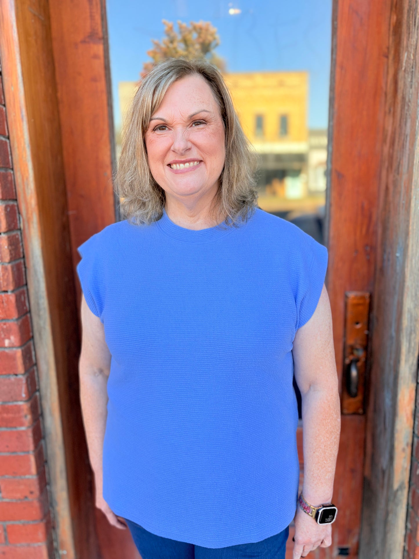 Sky Blue Cloudy Knit Top