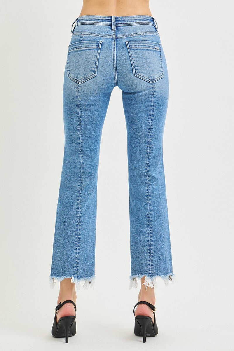 Risen Tummy Control Low Rise Straight Jeans