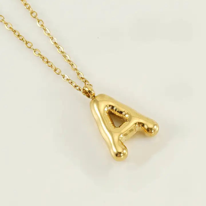 Bubble Shaped Initial Necklace