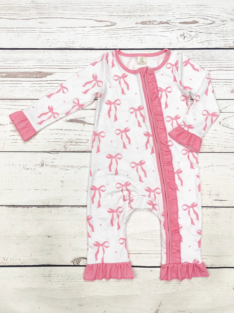 Baby Girl Bow Printed Romper