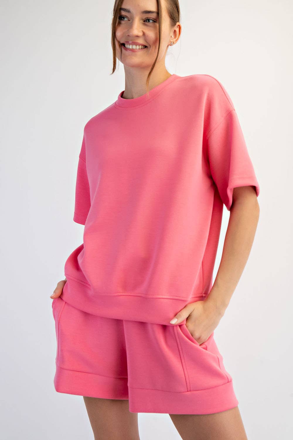 Modal Scuba Top - Bright Pink