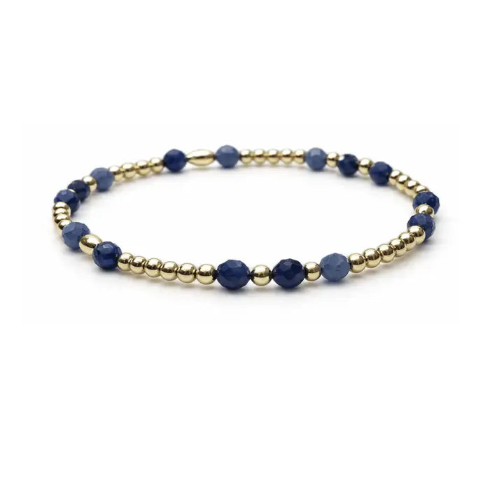 Signature Sodalite and 14k Gold Filled Beaded Bracelet