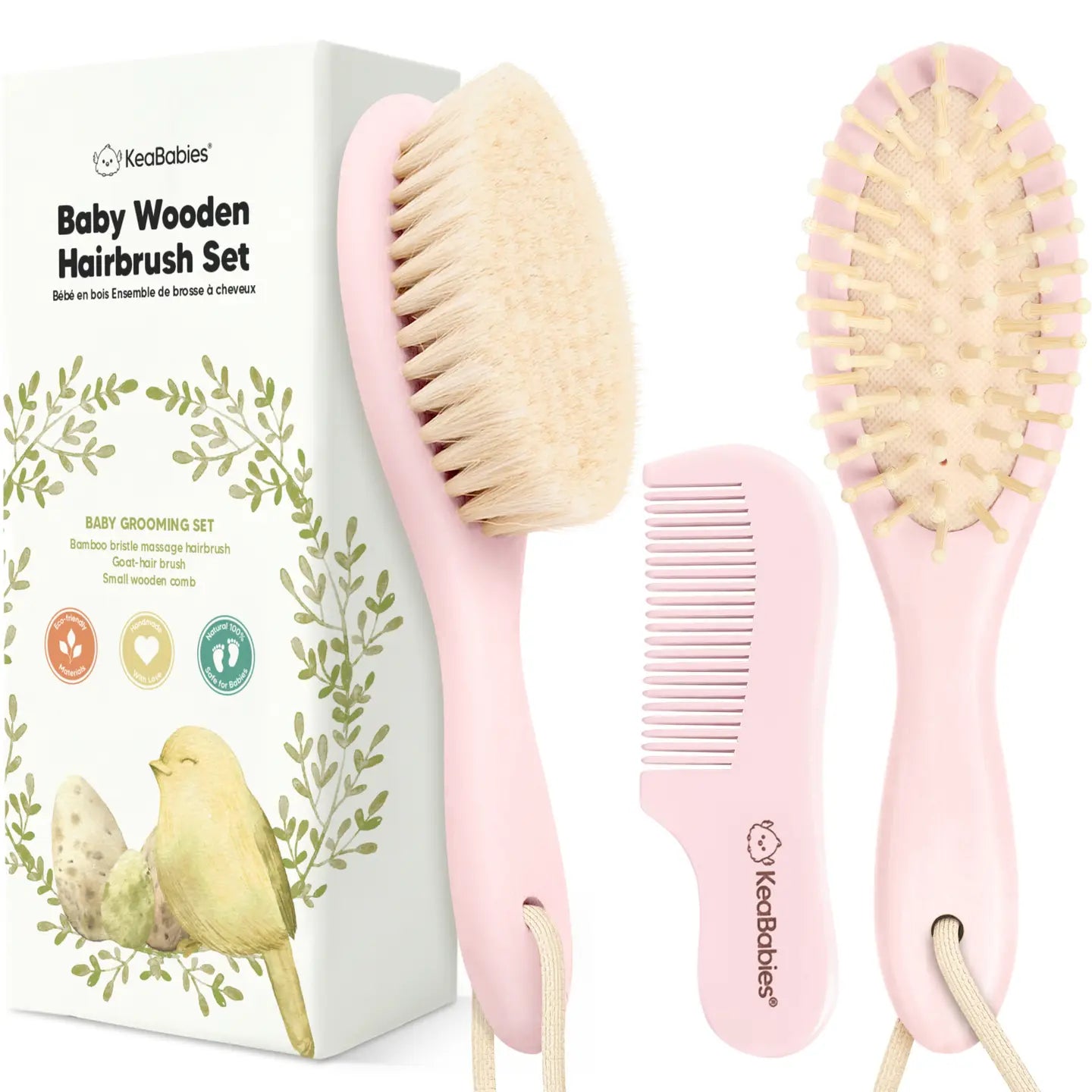 Pink Baby Hair Brush and Comb Set