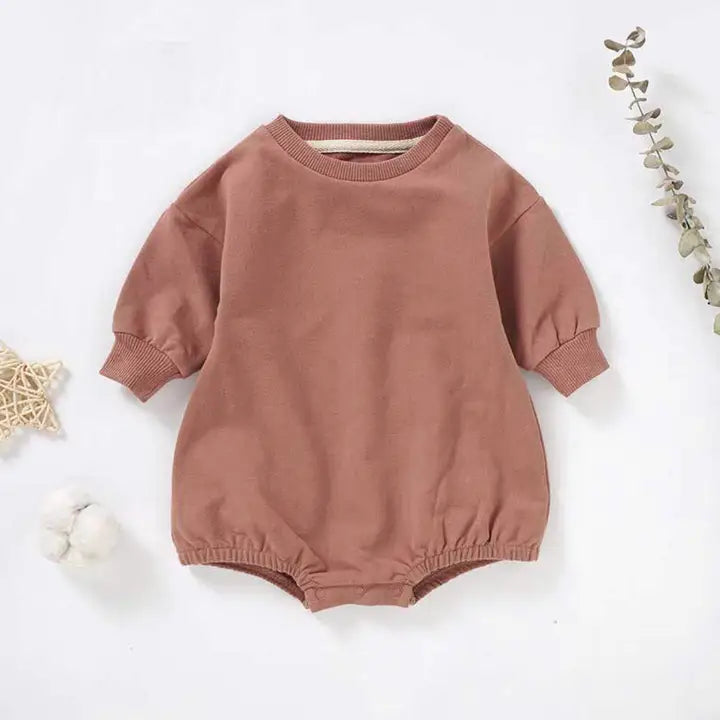Rust Sweater Bubble Romper
