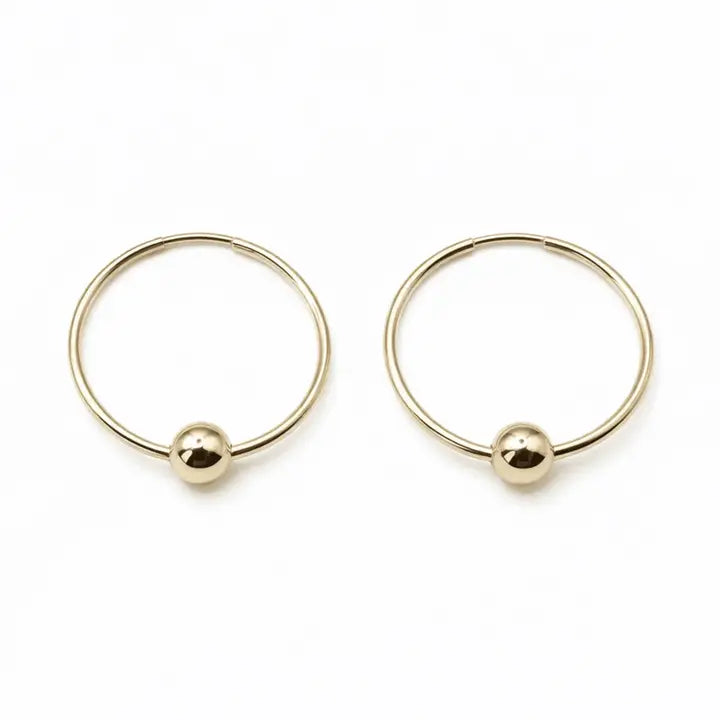 Endless Summer Single Gold On Gold Hoop Earring