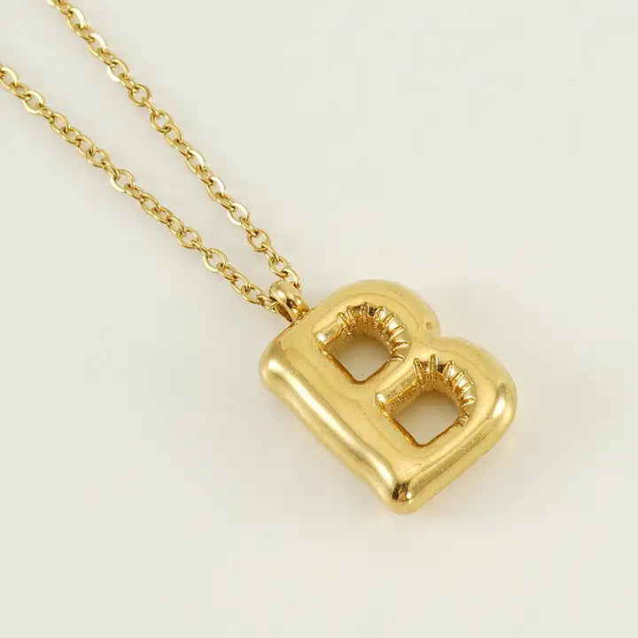 Bubble Shaped Initial Necklace