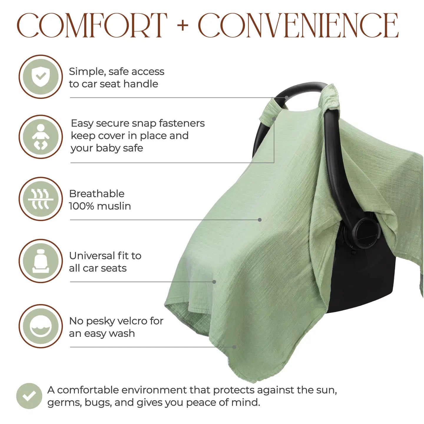 Fern Baby Car Seat Cover