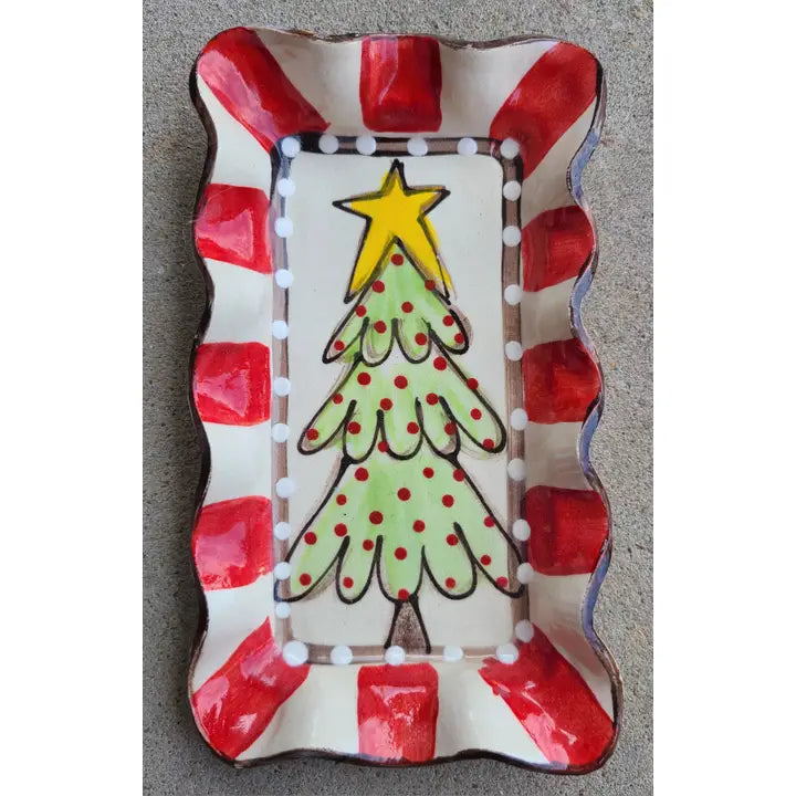 Small Rectangle Plate (Re Tree Red Dots)