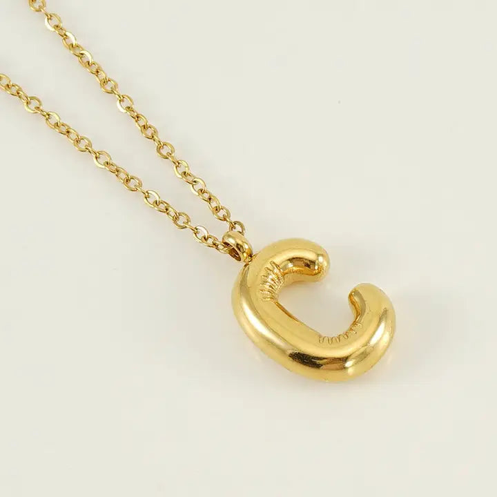 Bubble Shaped Initial Necklace