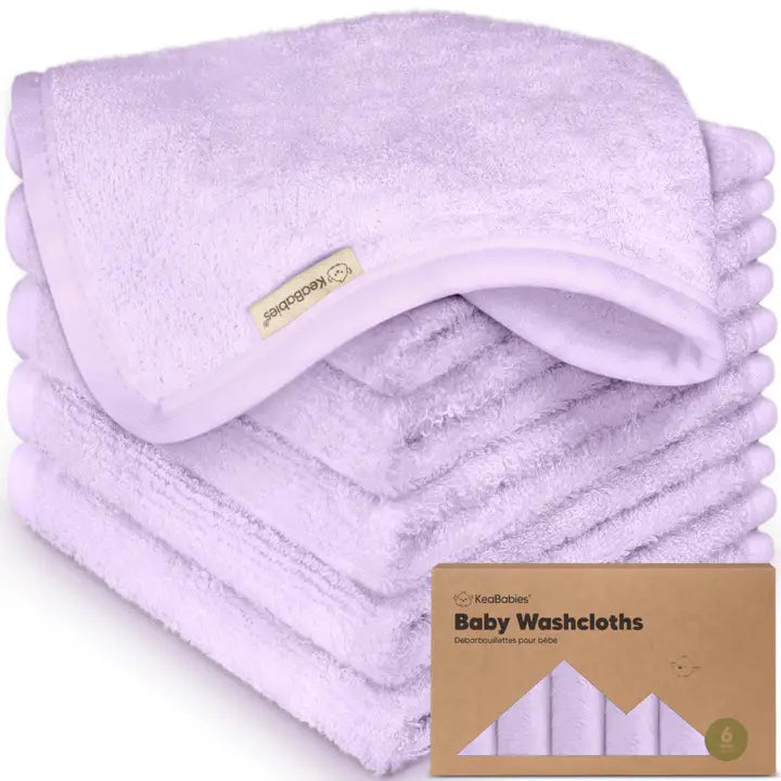 6-Pack Baby Wash Cloths - Lilac