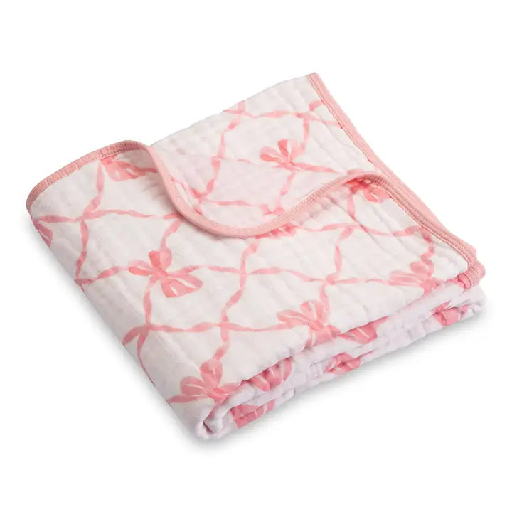Muslin Quilt Baby Blanket - Beautiful Bows
