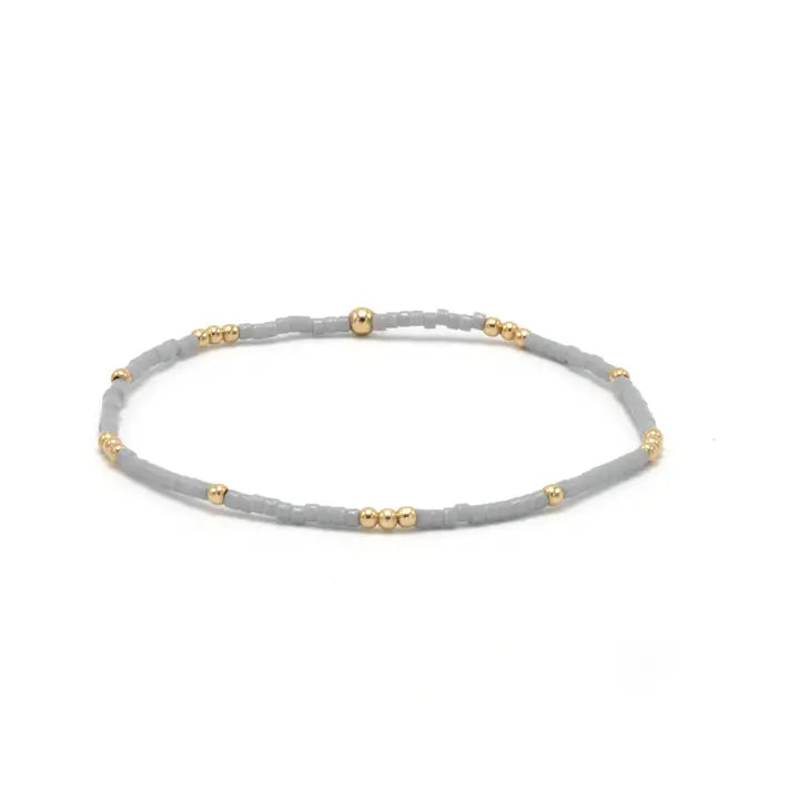 2mm Newport Cloud Gray + Gold Bracelet