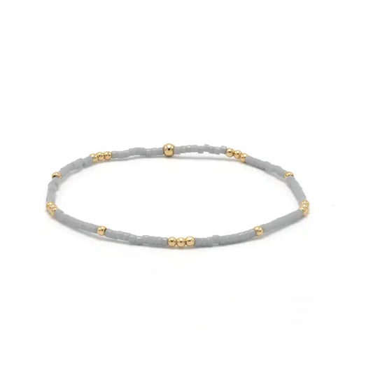 2mm Newport Cloud Gray + Gold Bracelet