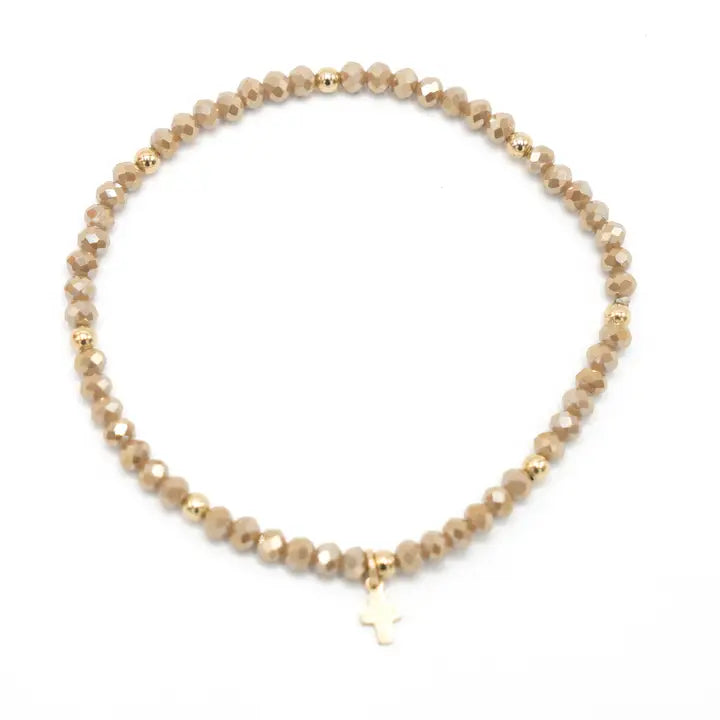 Luxe Cross Bracelet in Champagne