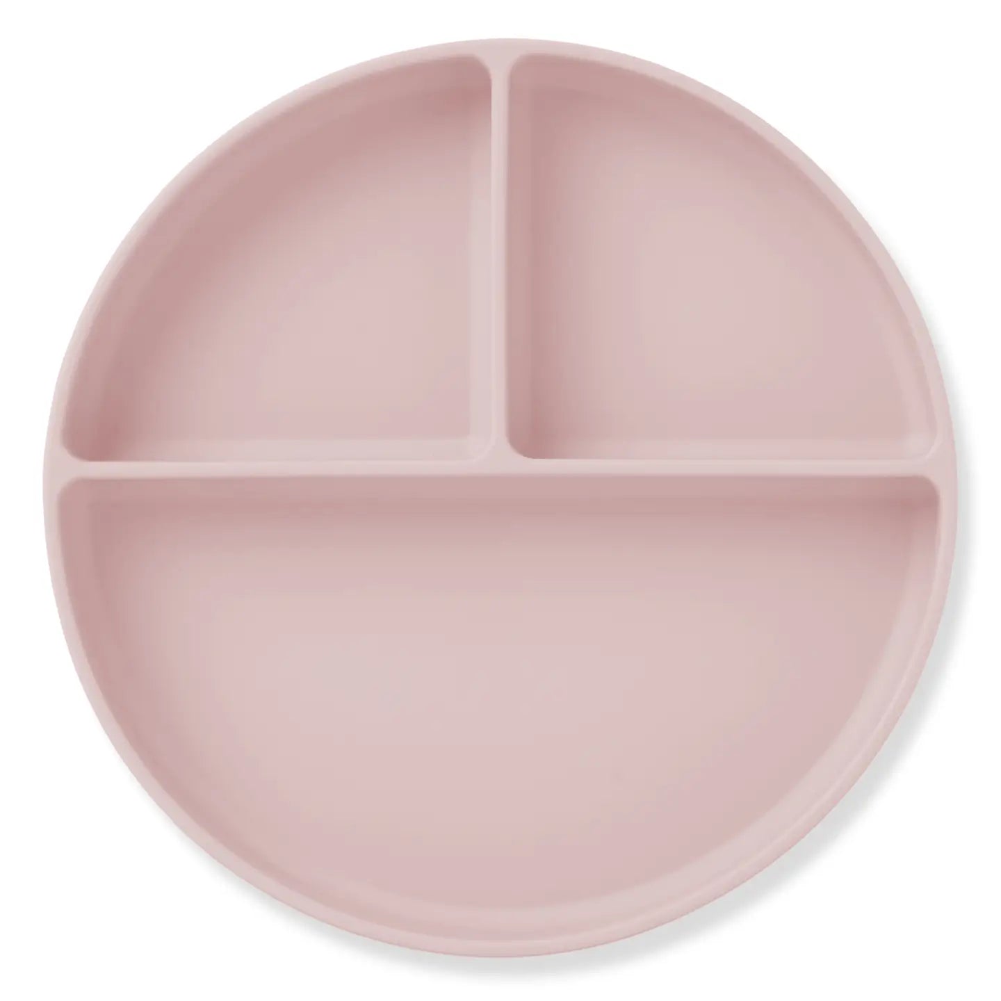 Pink Baby Plate with Suction and Divided Portions