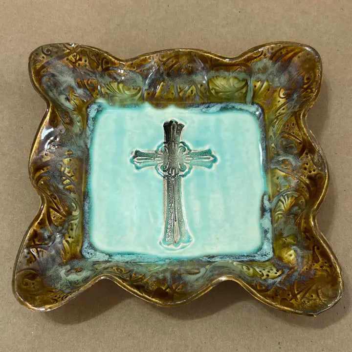 Small Plate (Turquoise Cross)